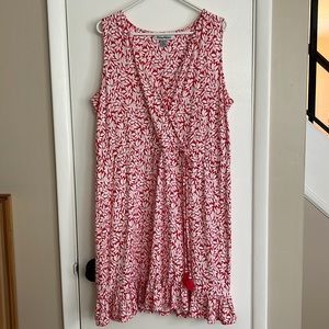 Tommy Bahama sleeveless pink and white sun dress, size XL